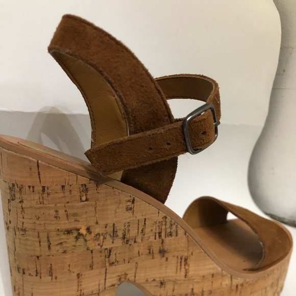 DOLCE VITA CORK WEDGE SANDALS - Picture 4 of 9